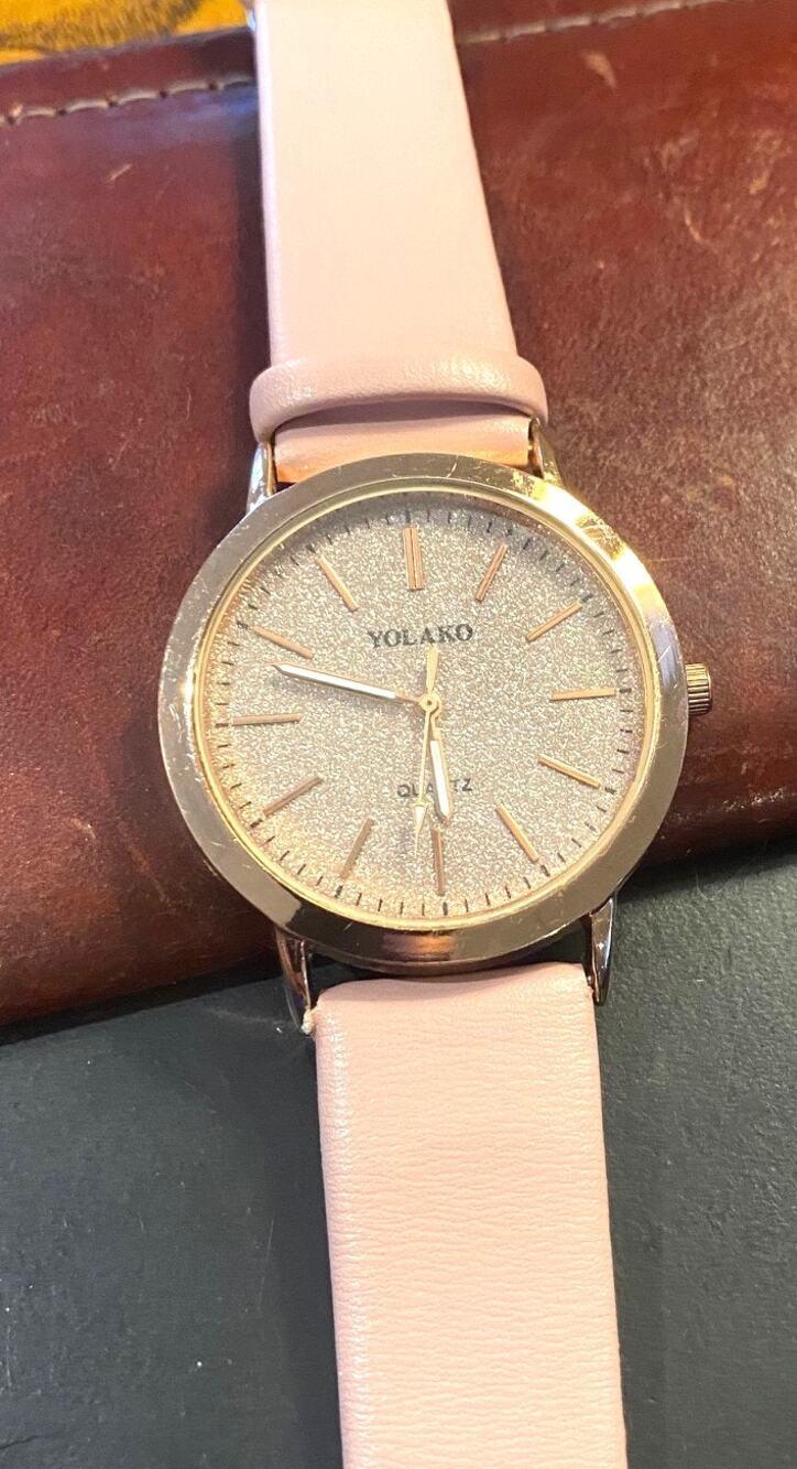 Women's 40mm Yolako Rose Gold Tone Watch, Sparkle Face Pale Pink Band